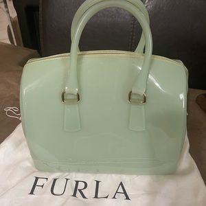 FURLA Mint Green Satchel w/ lock.